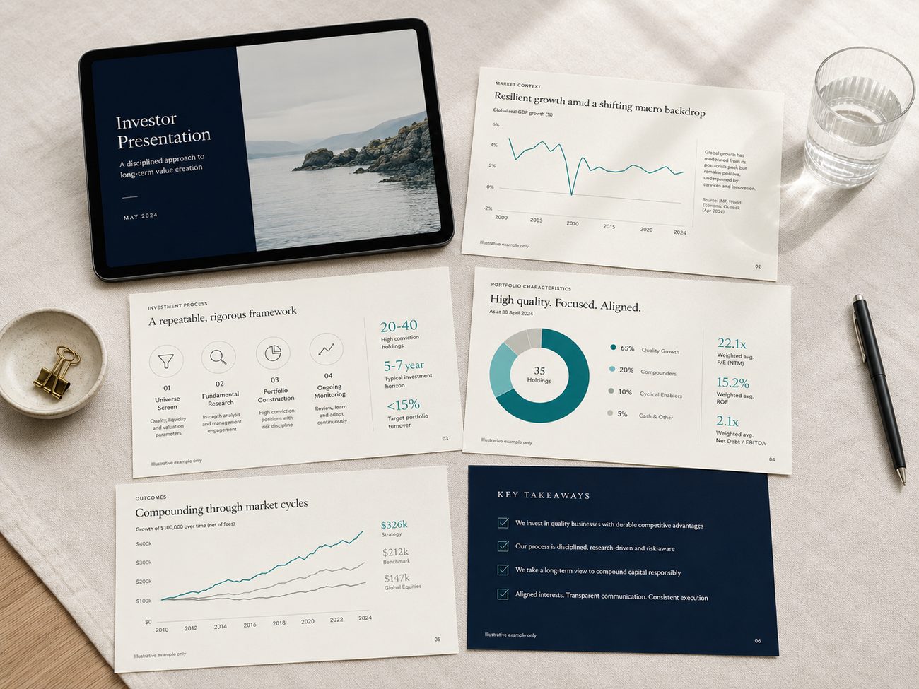 An illustrative multi-format investment presentation prepared by Elbour.